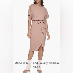 Kensie Tie Front Blouson Dress